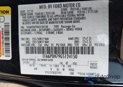 2016 Ford Fusion Se from USA, damaged, VIN 1FA6P0H79G5124150